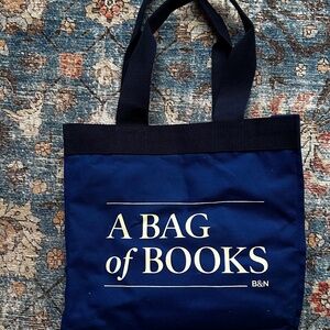barnes and noble navy book tote bag